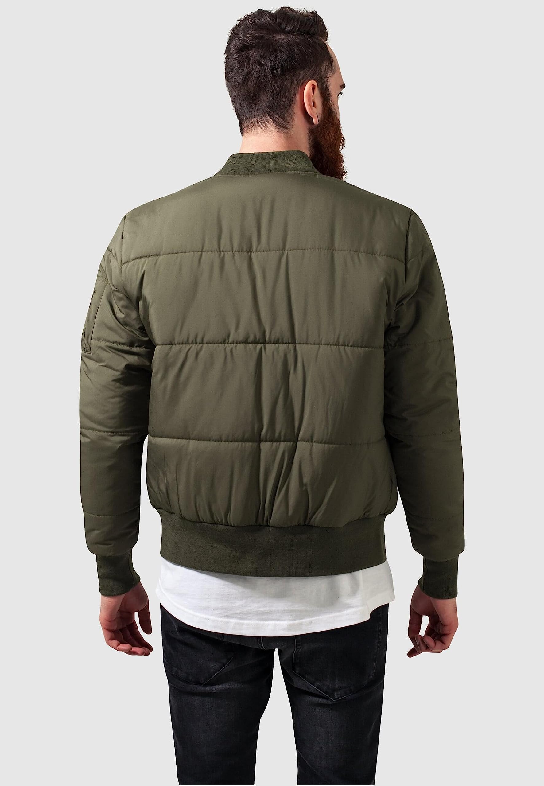 URBAN CLASSICS Chaqueta bomber de invierno para hombre, diseño clásico, chaqueta acolchada, ajustada y con un ajuste óptimo, chaqueta casual de otoño, tallas S-XL