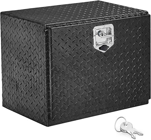 TUFFIOM Caja de herramientas de aluminio resistente de 48 pulgadas con placa de diamante remolque camioneta cuatrimoto camión debajo de la