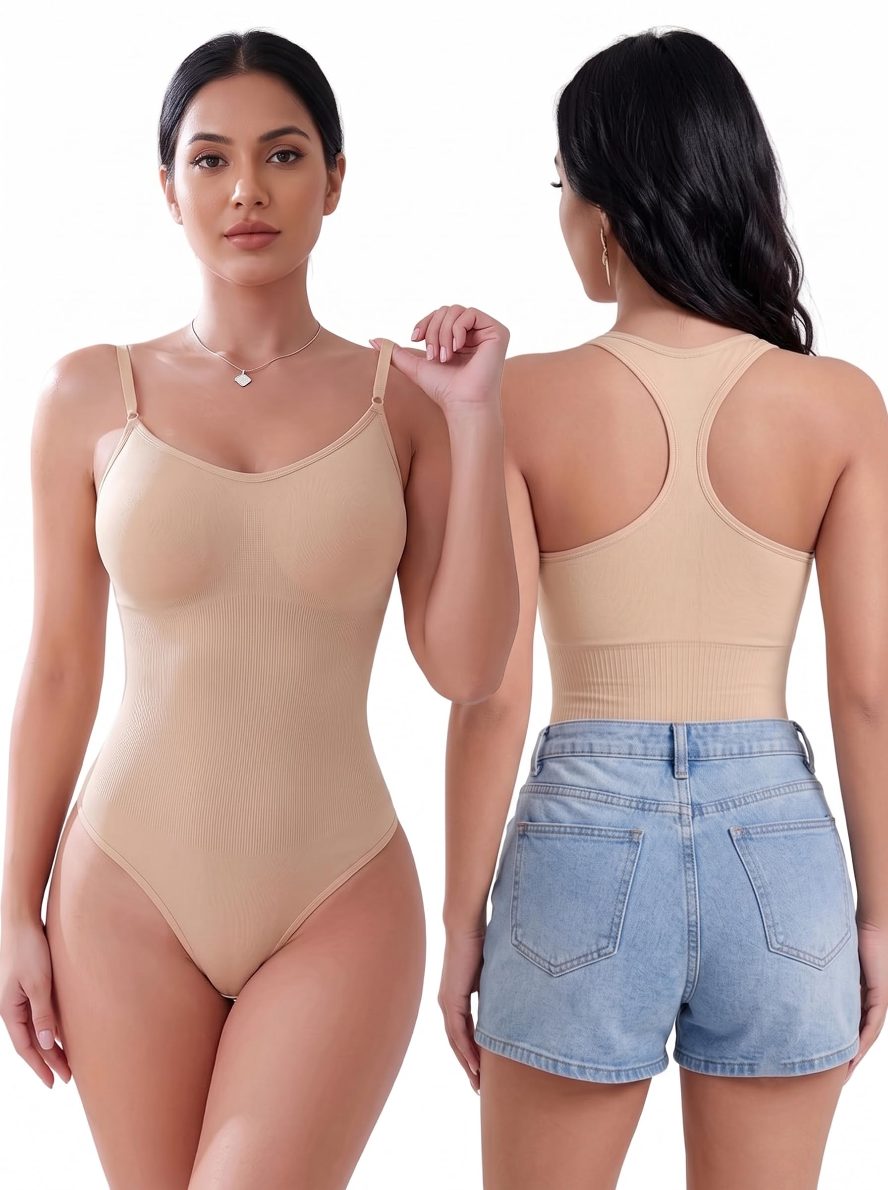 Bodyshaper Shapewear for Women - Slimming Tummy Control Bodysuit with Adjustable Straps, Seamless Sculpting & Snatched Waist Design, All-Day Comfort Shapewear for a Smooth Fit-image-21