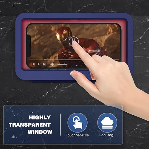 Miniatura 6 de MoKo Soporte de teléfono de ducha impermeable, soporte de pared de rotación 180 para baño, cocina, bañera con pantalla táctil antivaho para iPhone