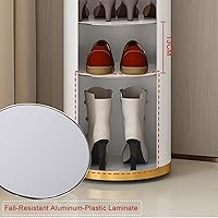 Vista 4 de Zapatero giratorio de 360° de 7 niveles sin puerta, zapatero de pie, torre redonda para zapatos, organizador de zapatos moderno y alto para entrada