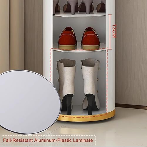 Miniatura 4 de Zapatero giratorio de 360° de 7 niveles sin puerta, zapatero de pie, torre redonda para zapatos, organizador de zapatos moderno y alto para entrada