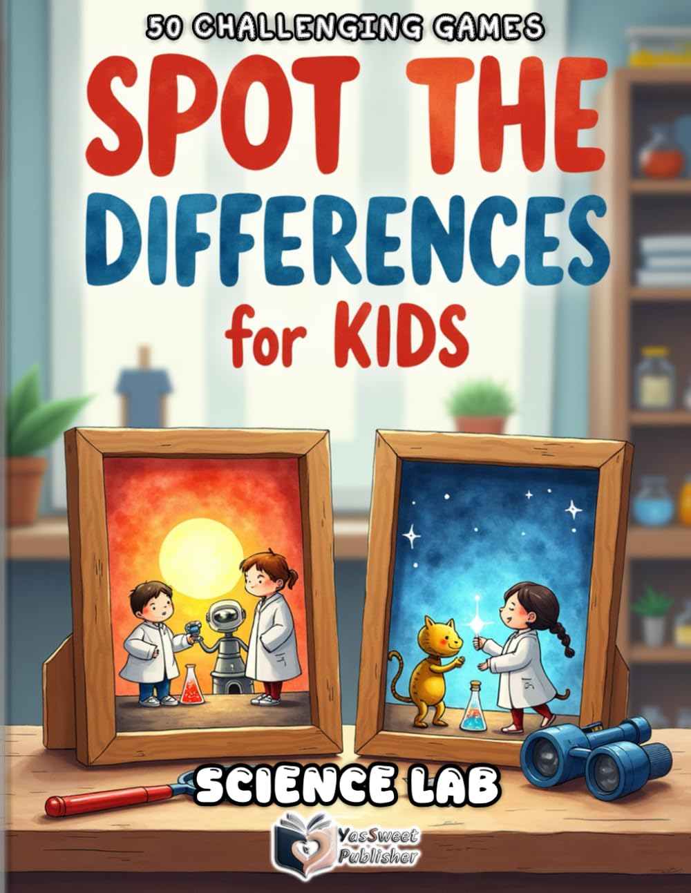 Spot the Differences for Kids – Science Lab: 50 Fun and Challenging Puzzles | Find 5 Differences, Boost Focus & Observation Skills | Activity Book for ... 4-8 (Spot the Differences Adventure Series)