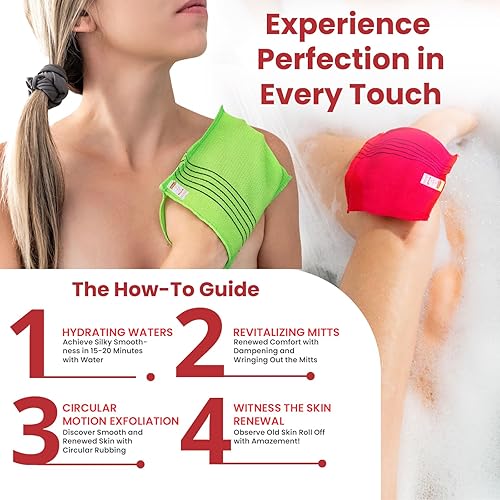 Miniatura 4 de etreetowel - 6 paños exfoliantes coreanos asiáticos antiencogimiento con 4 piezas de tamaño extra grande 35.4 x 11 pulgadas