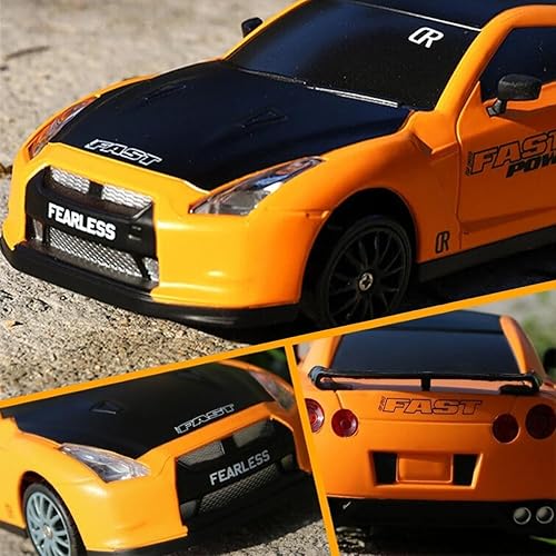 Miniatura 2 de Liberty Imports RC Drift Car 124 2.4GHz 4WD Control remoto Sport Racing Vehículo en carretera con luz LED, baterías y neumáticos de deriva (amarillo)