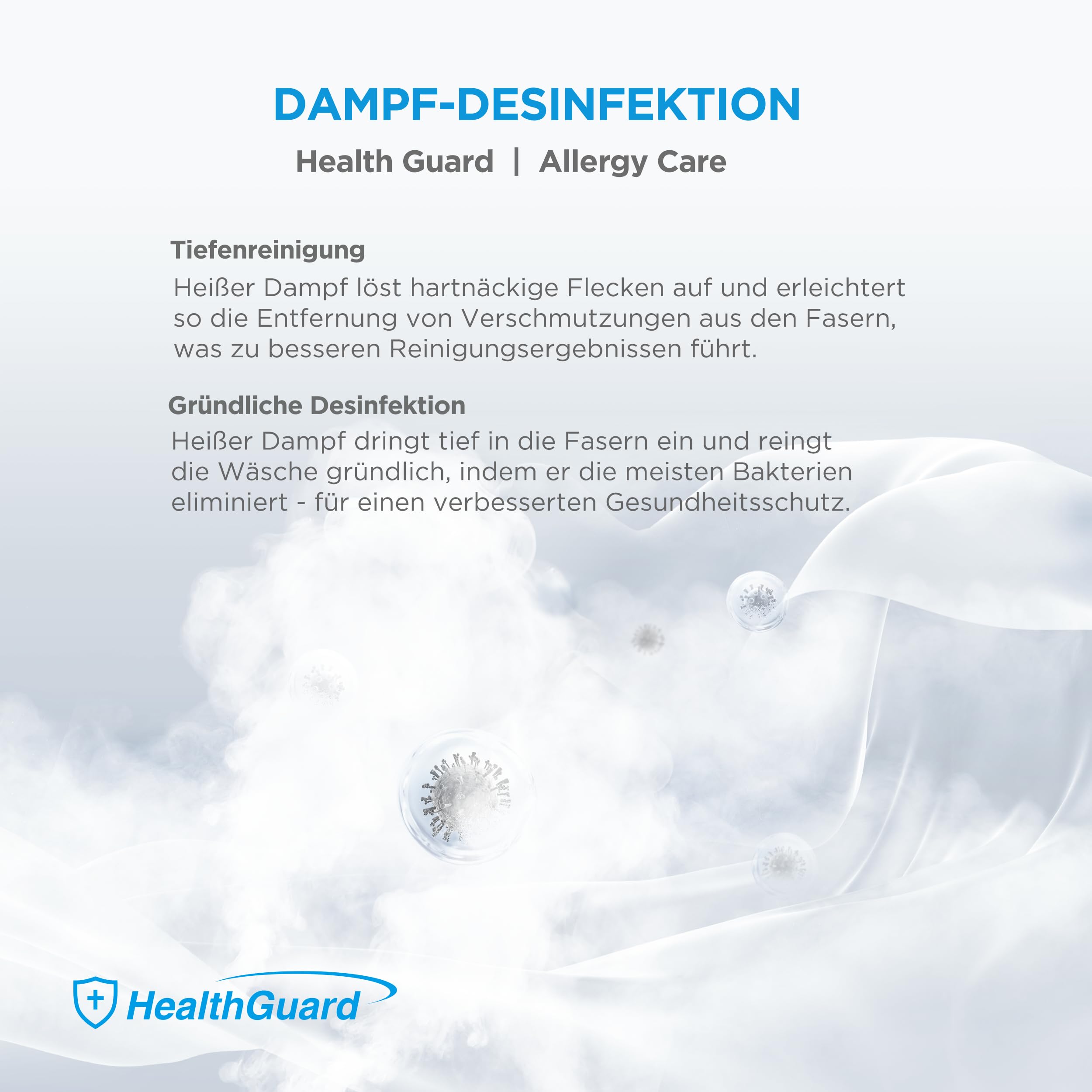 Midea Waschmaschine MF110 Series 8KG EEK A-10% MF11EW80BA10 | Kurzwäsche 45' / 15' 1400 U/min Wolle Inverter Motor Allergy Care Dampffunktion Trommelreinigung AquaStop Health Guard
