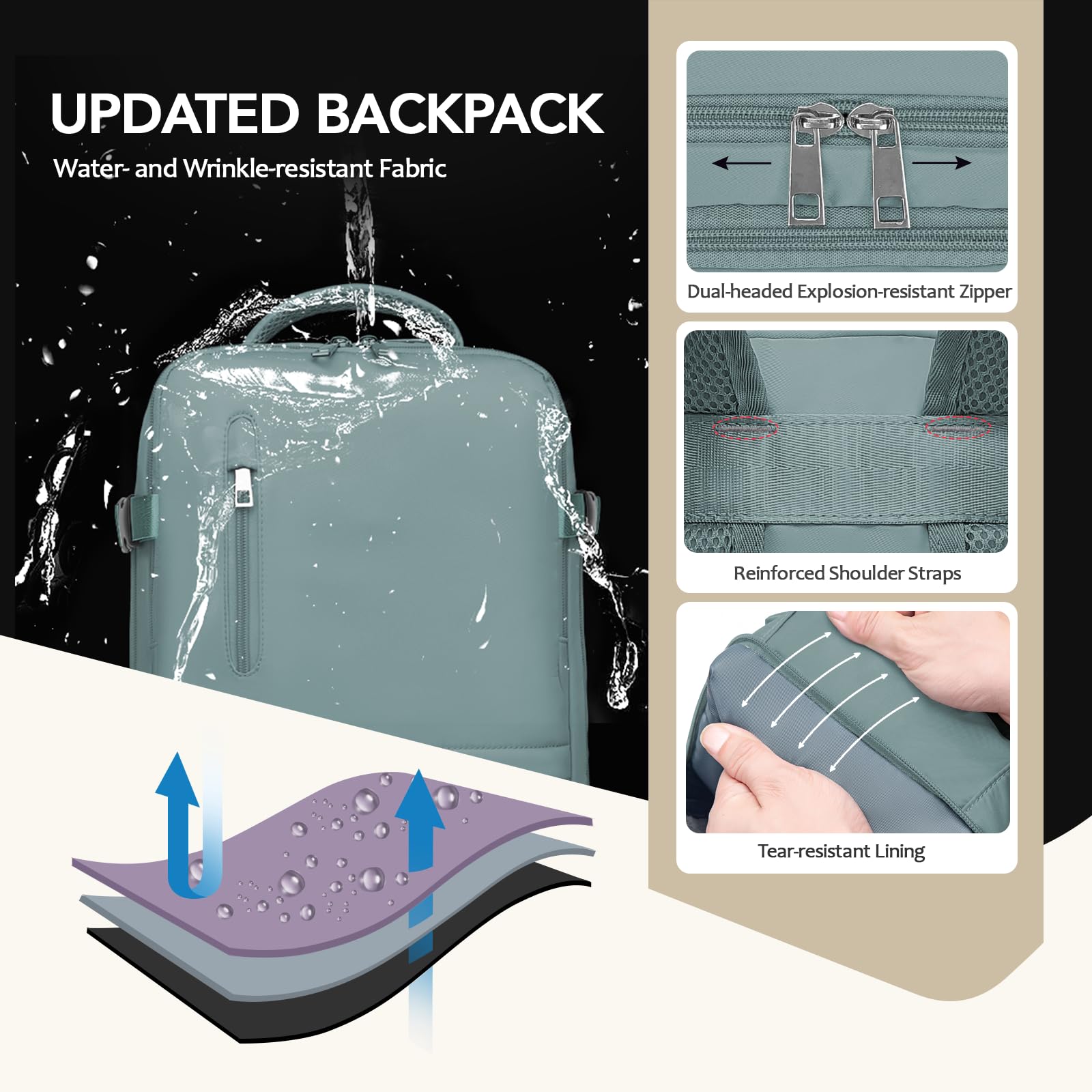 Xkdoai Zaino 40x30x20 per Ryanair Zaino da Viaggio Bagaglio a Mano 40x30x20 Ryanair con Borsa Antifurto e Tasca per Bottiglie per Viaggi Brevi