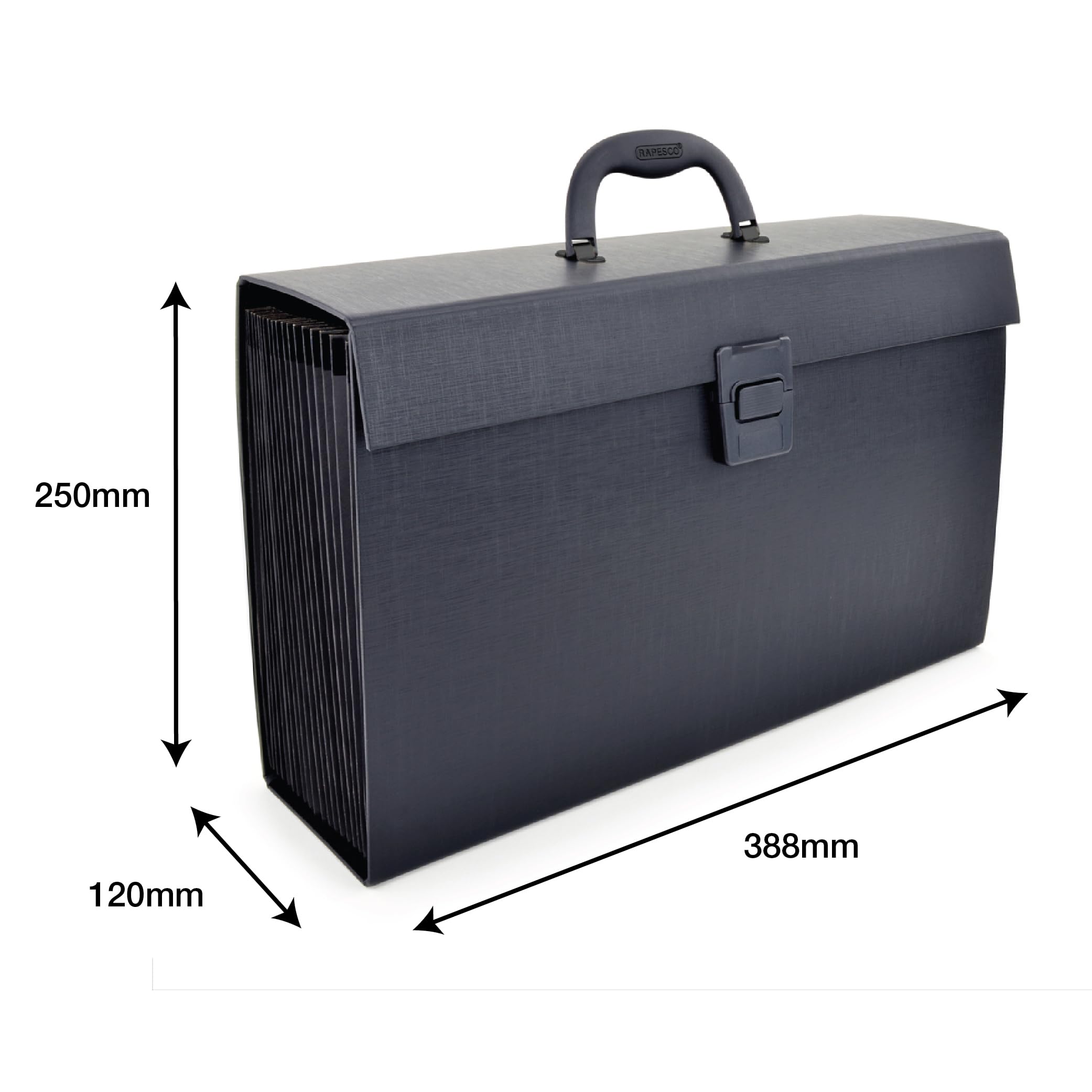 Rapesco 1555 19-częściowy organizer na dokumenty, A4+, czarny | czarny