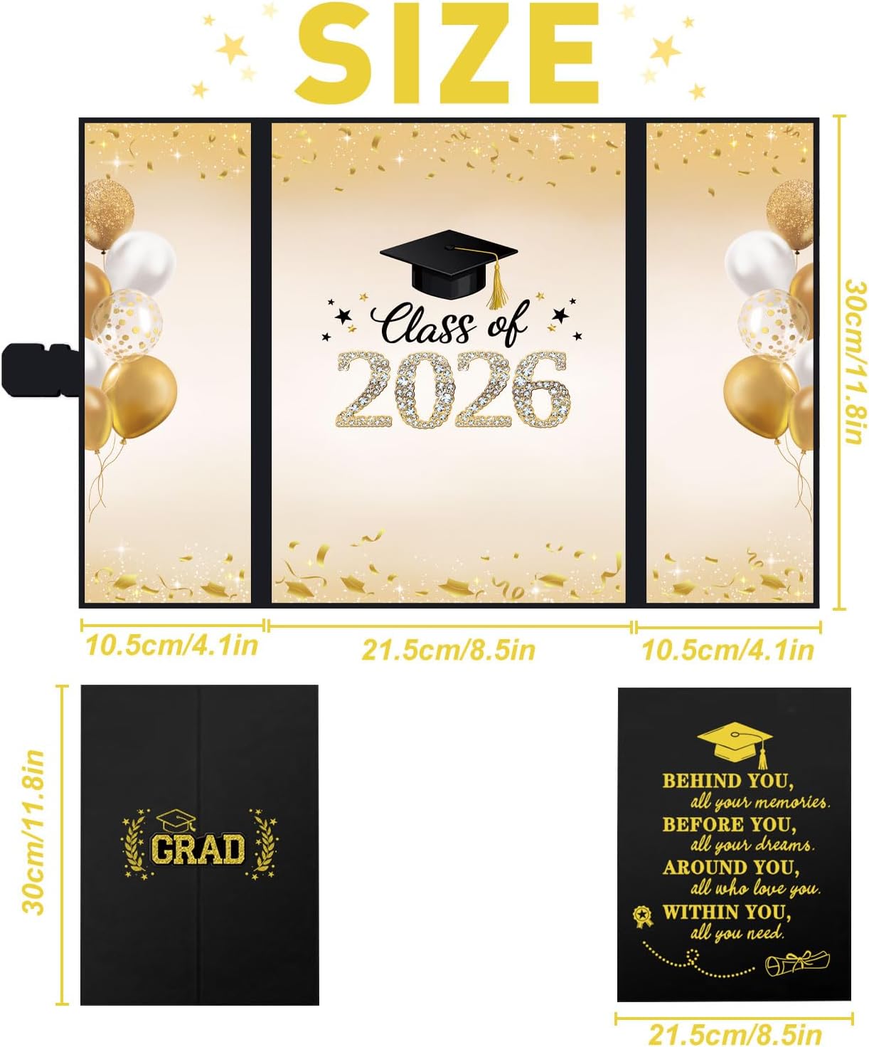 Graduation Guest Book 2026, Black and Gold Graduation Decorations Class of 2026, Graduation Signature Book, Congrats Grad Guest Book for Graduation Party, Unique Graduation Gifts for Her Him - Image 2