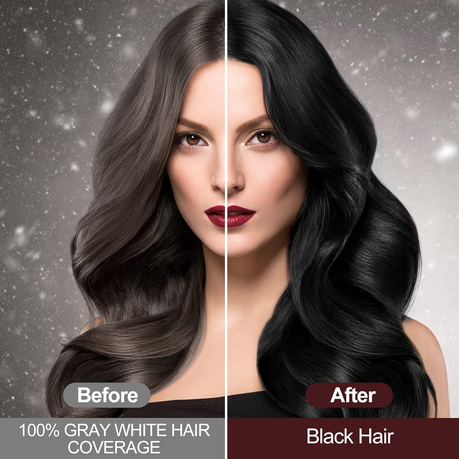 500ML Black Hair Dye Shampoo 3 in 1, Shampoo Colorante Nero per Donna Uomo, Shampoo Colorante Capelli Istantaneo, Hair Color Shampoo - Naturale - Shampoo per Capelli, Shampoo Capelli Colorati Nero