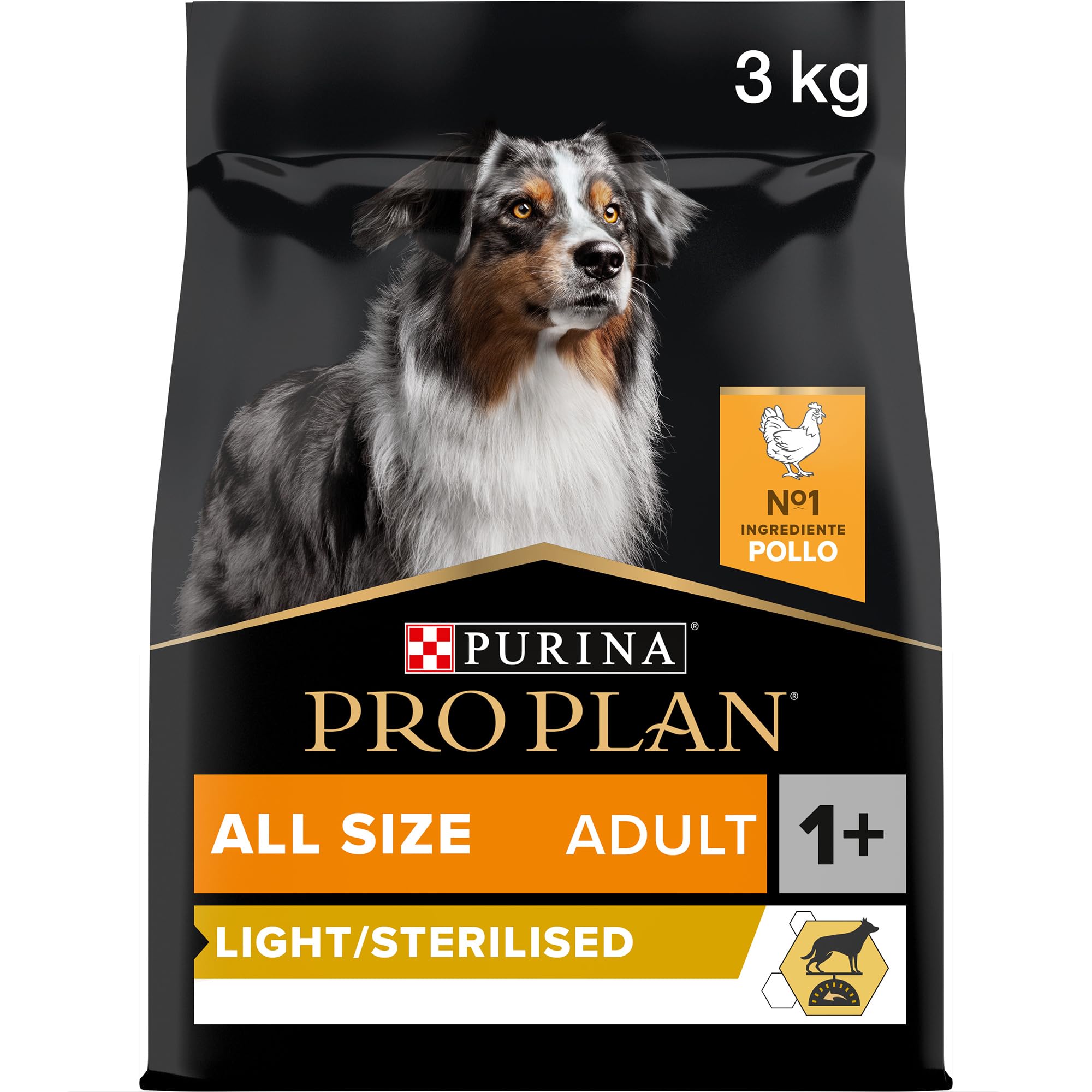 Light Sterilised All Size Adult, Dry Dog food with Chicken, 3 kg