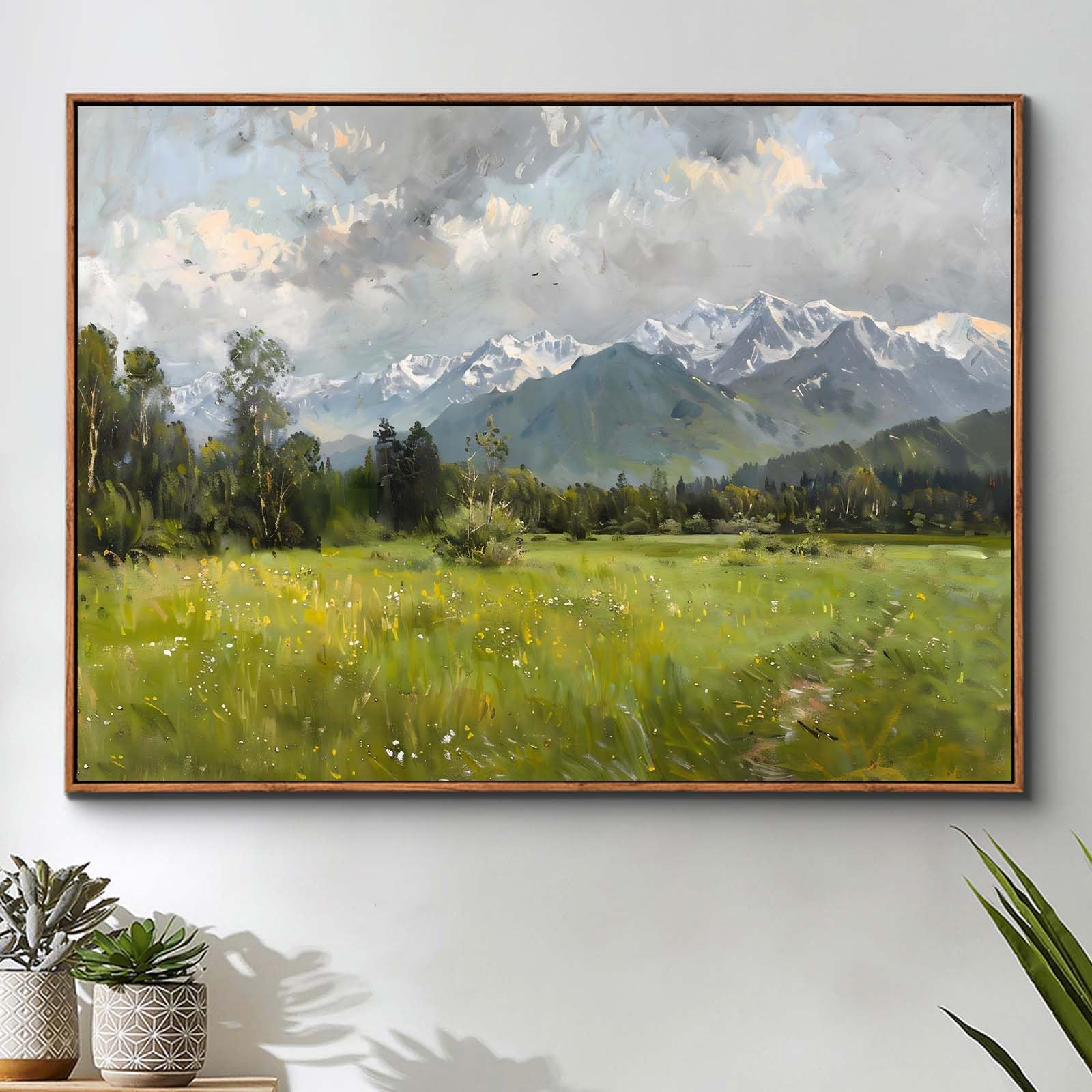 Amazon.co.jp: 山の風景ウォールアート 素朴な農家プリント 自然の風景