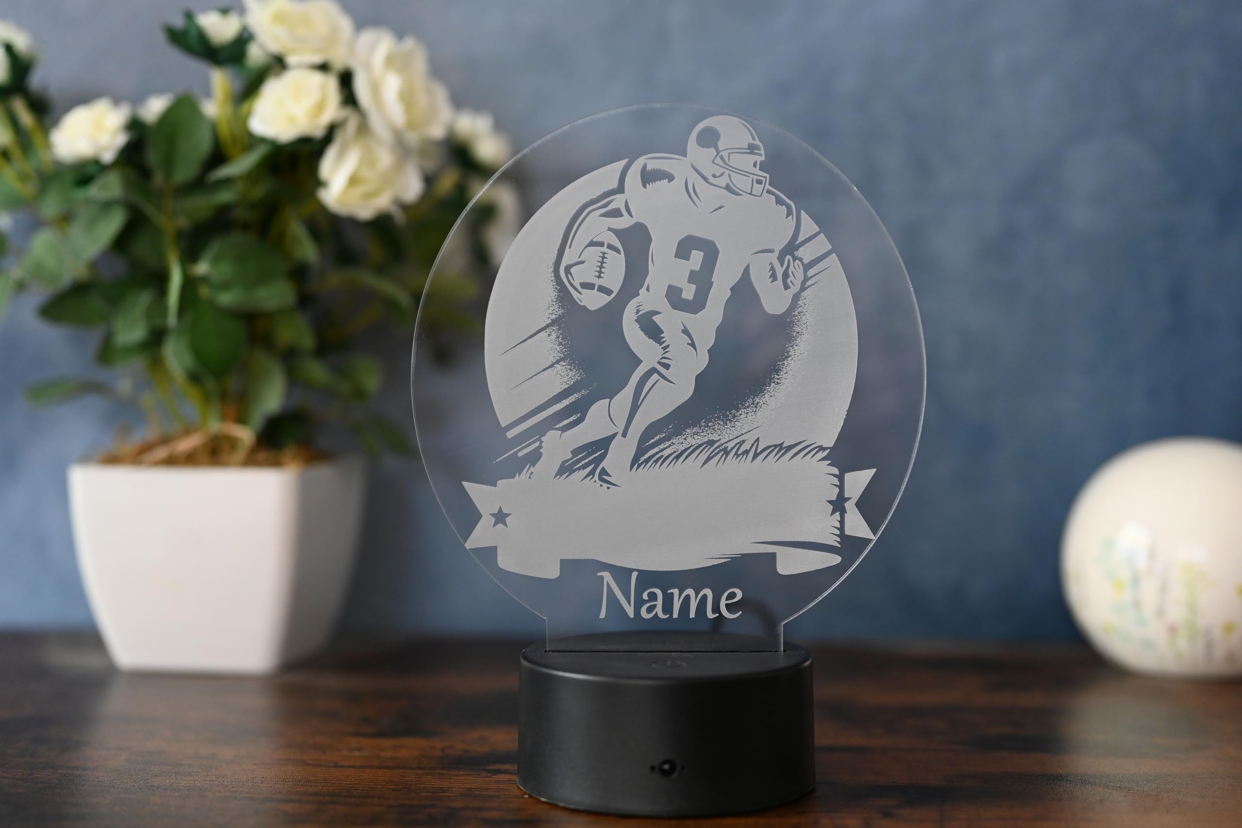 Personalisierte LED Football Lampe – Dekoration für american football spieler und fans
