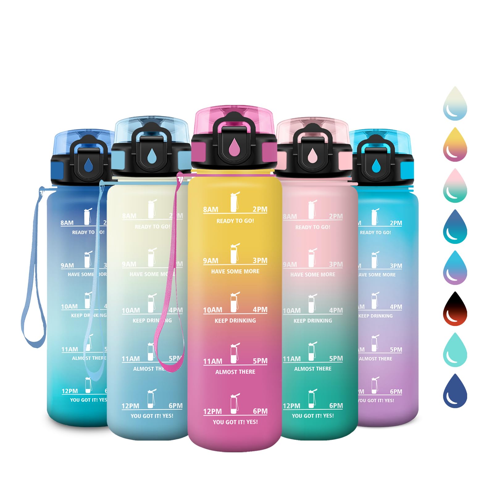 CodiCile Gourde 1l, Gourde Sport 1l avec paille, Bouteille d'eau de CodiCile Gourde 1l, Gourde Sport 1l avec paille, Bouteille d'eau de