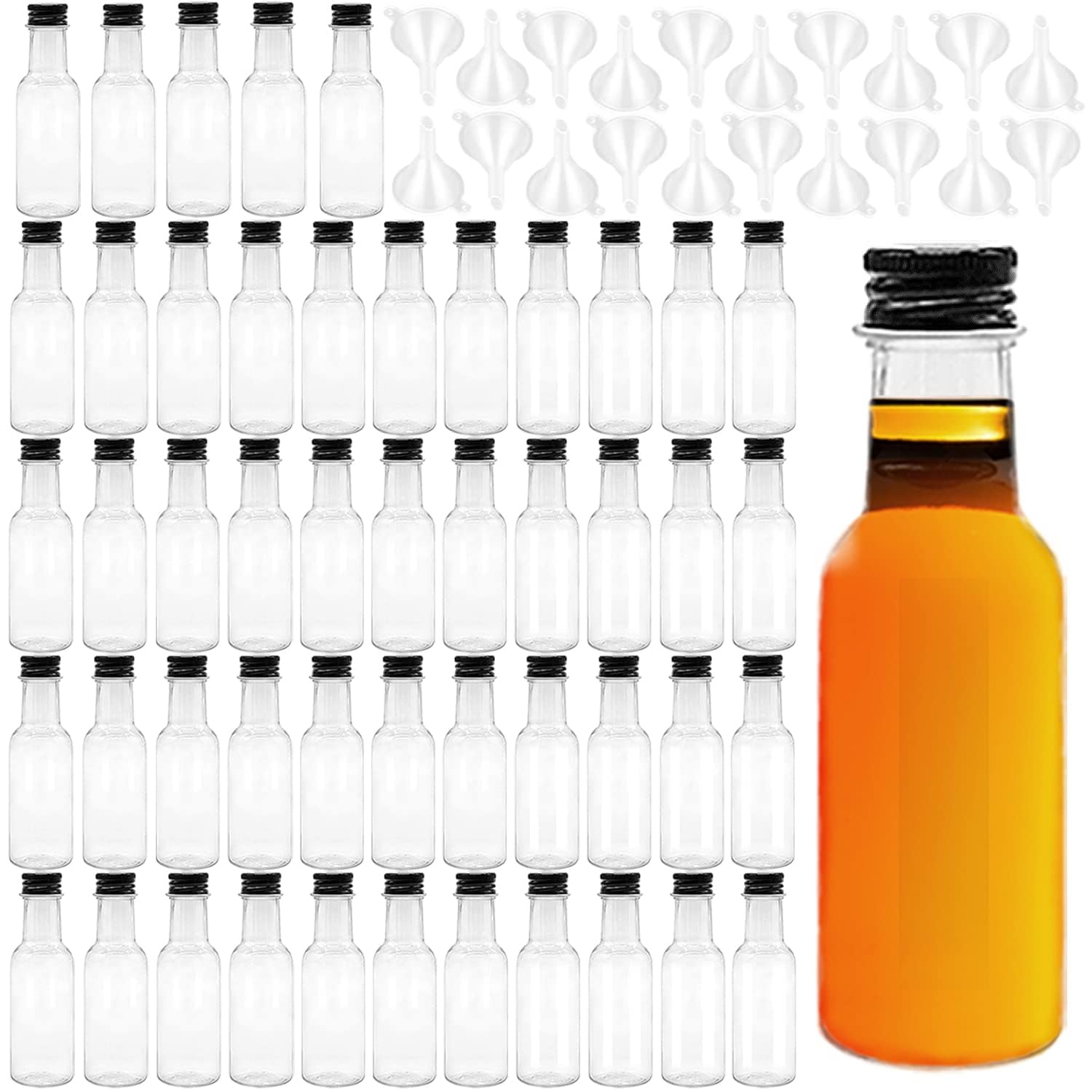 Mini Liquor 50 Pack Plastic Spirit Bottles