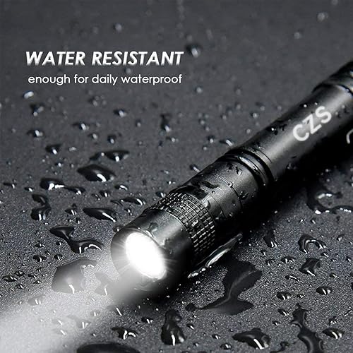 Miniatura 4 de CZS Linterna, Juego de 2 Linternas de Lápiz, Linternas Pequeñas de Altos Lúmenes, Linterna LED Alimentada por Batería de 2 Pilas AAA, Linternas de