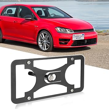 License Plate Mount Fits Volkswagen Golf R and GTI 2015-2017 [Mk7] | No Drill License Plate Mounting Bracket, Front Tow Hook License Plate Holder, Quick Install Tag Frame