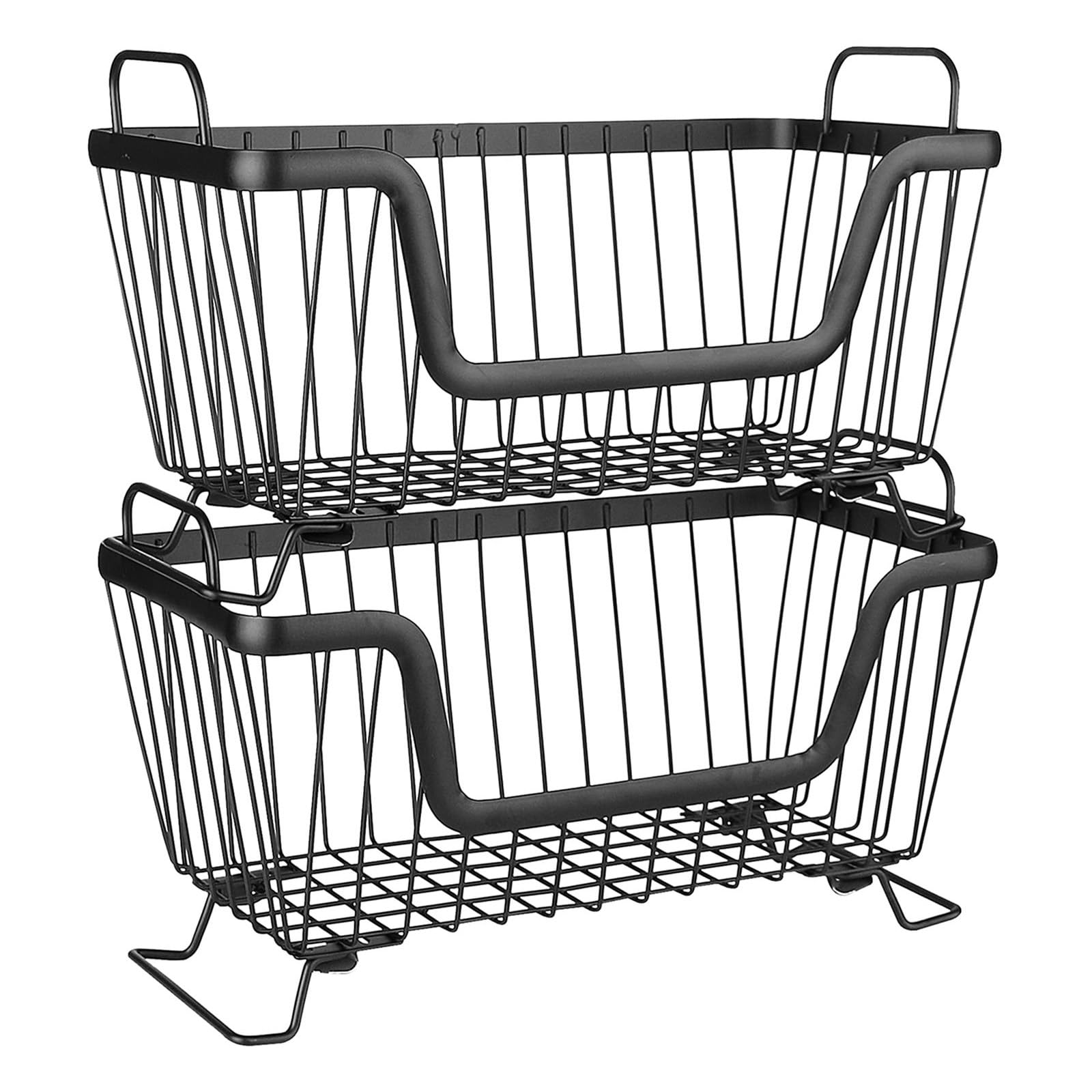 Space Saving Stackable Metal Storage Baskets with Handles Multipurpose Metal Storage Bins Suitable for Multiple Rooms Multipurpose Bins