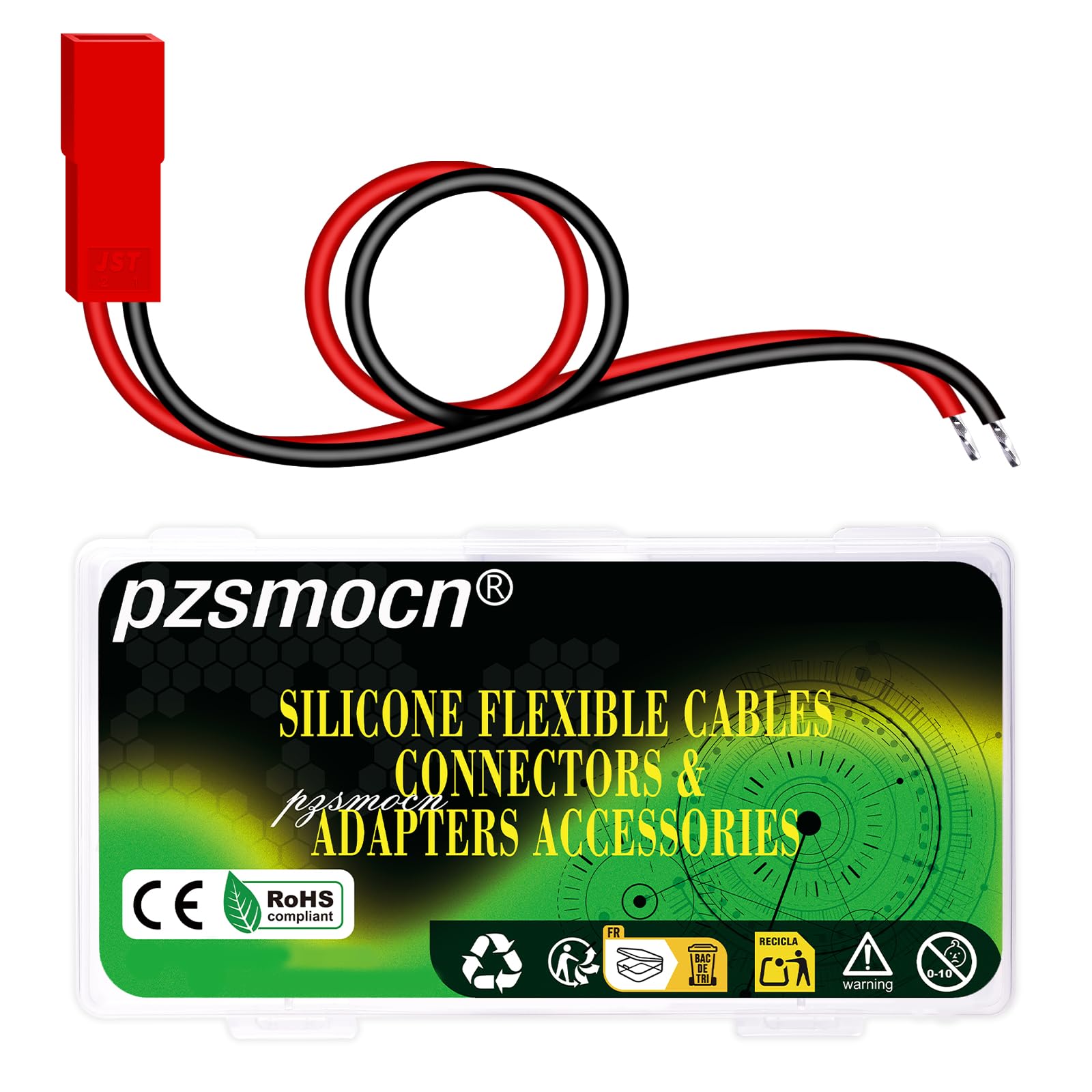pzsmocn 20 Pieces JST SYP 2.5 mm 2 Pin 22AWG Silicone Cable，IC Female Sockets Connector Wire-Wire Adapter with 20cm Compatible Futaba servo Extension Wire for RC Car Hitec Spektrum Model Airplanes