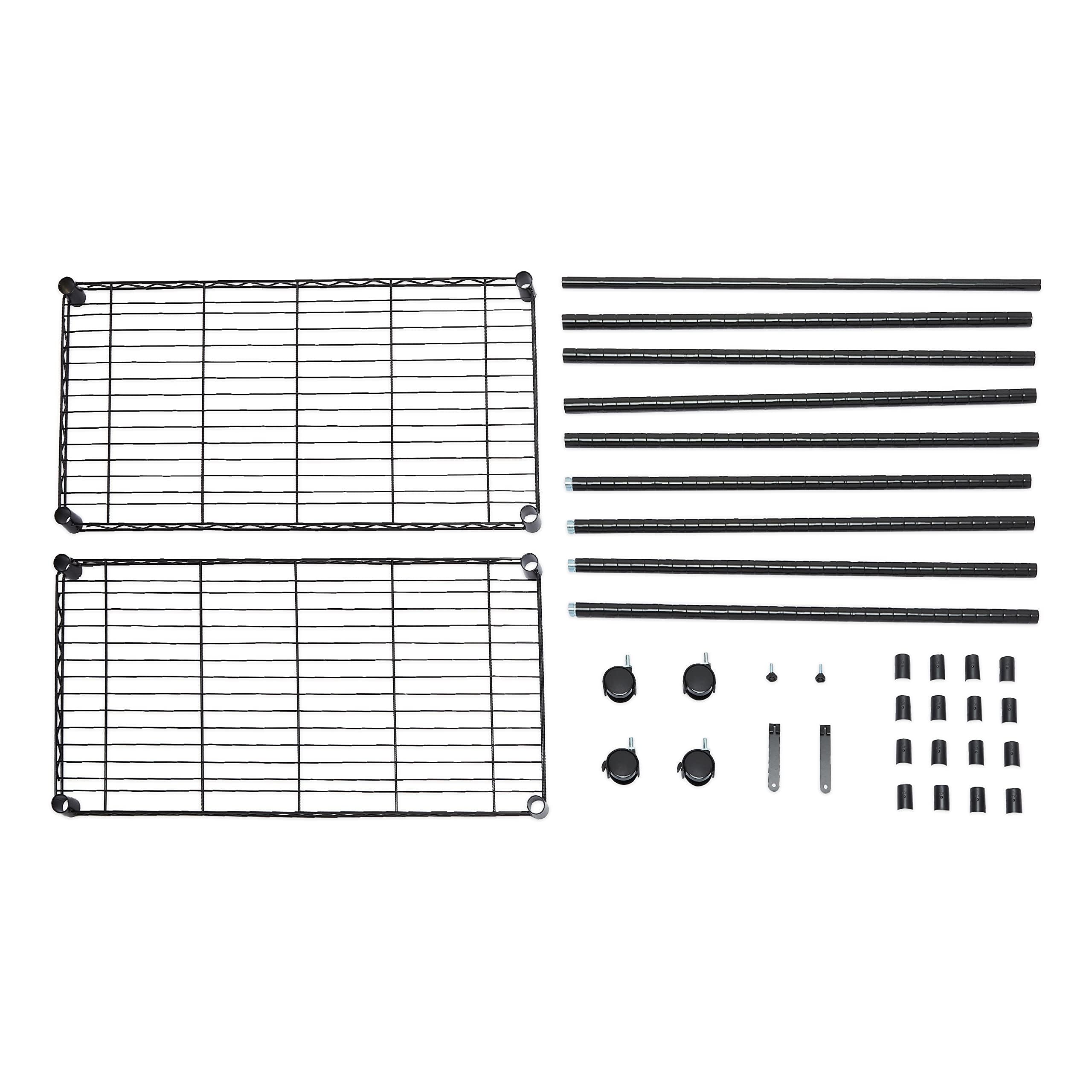 Amazon Basics Portant avec étagères haute et basse, Noir, 91 x 45.6 x 180 cm
