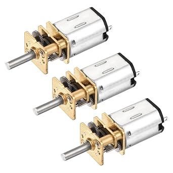 DMiotech 3pcs 12V 850RPM Rated Torque 10 Output Shaft Length 10mm Micro DC Speed Reduction Motor Mini Metal Gearbox Motor for RC Car Robot Model DIY RC Toys Engine