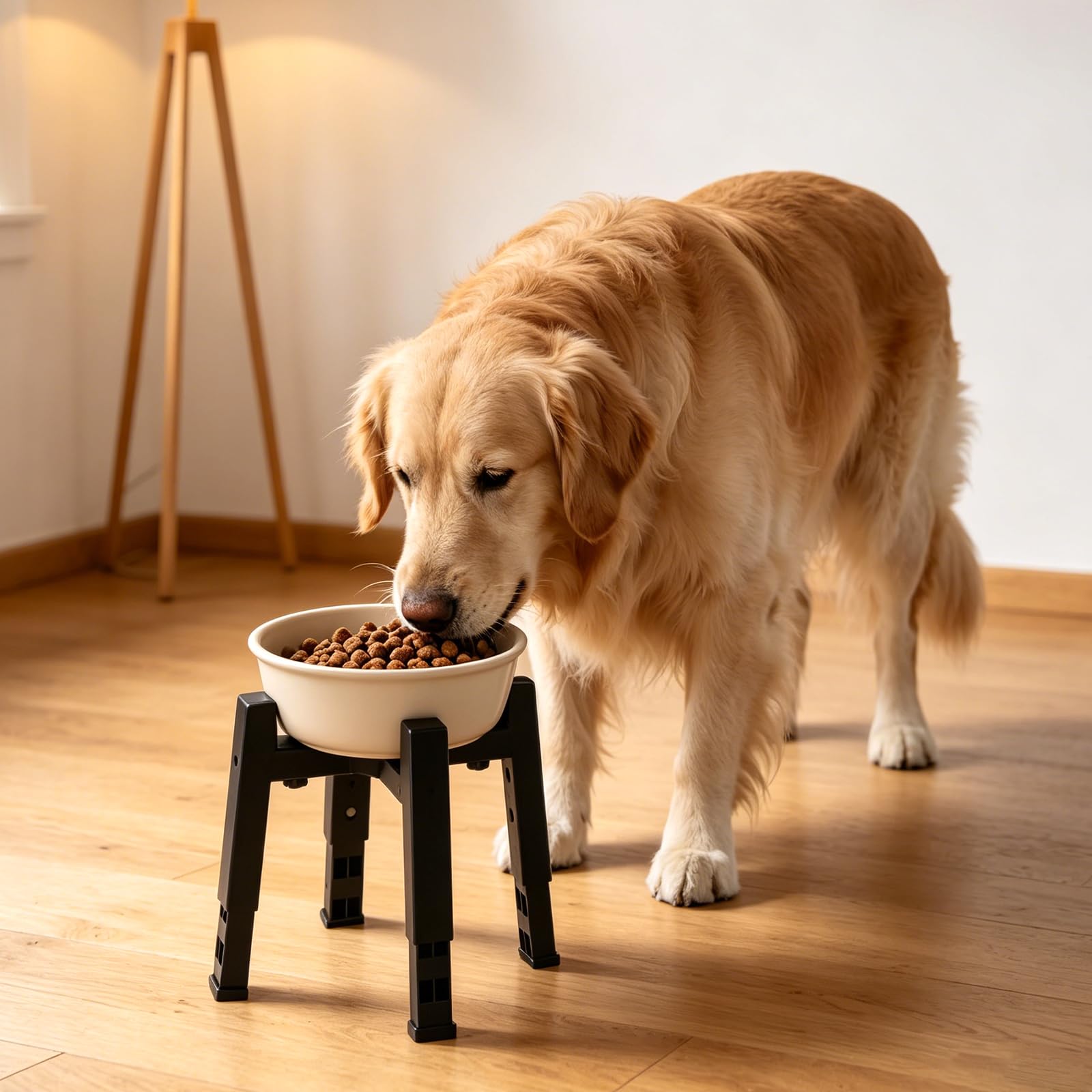 Marchul Support de gamelle pour chien réglable en hauteur et largeur [support uniquement], gamelles surélevées pour chiens de taille moyenne et grande, base antidérapante, mangeoire surélevée stable