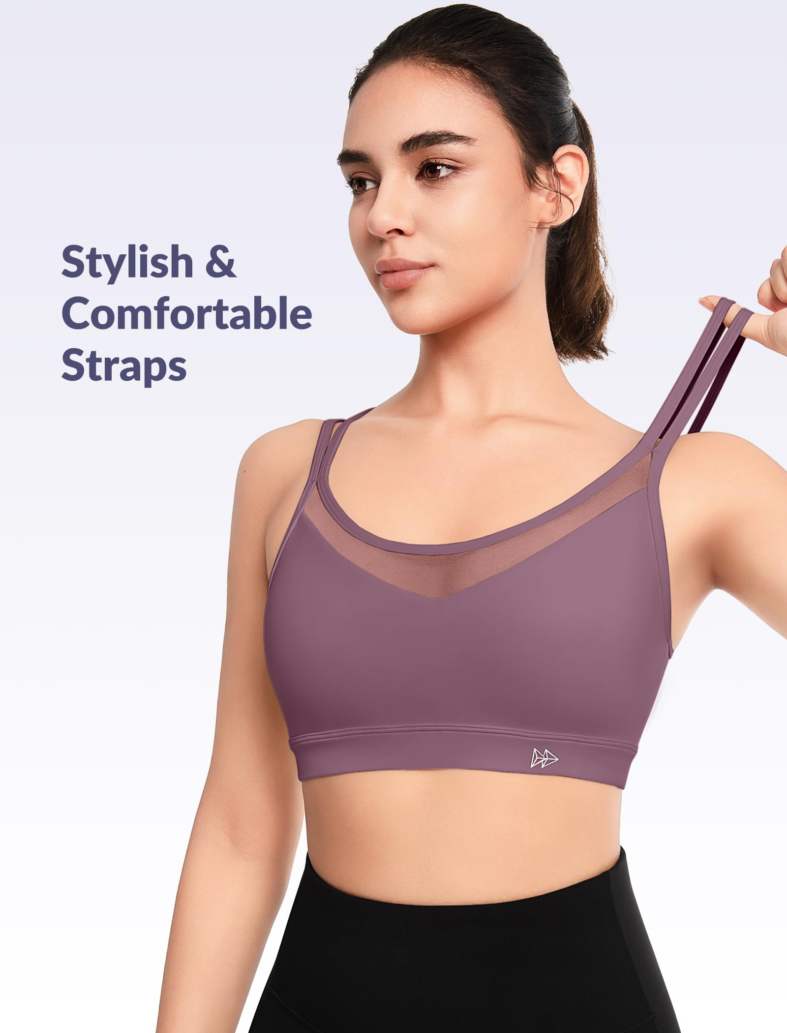 Yvette Soutien-gorge de sport léger série Cloud pour femme style épissure en maille