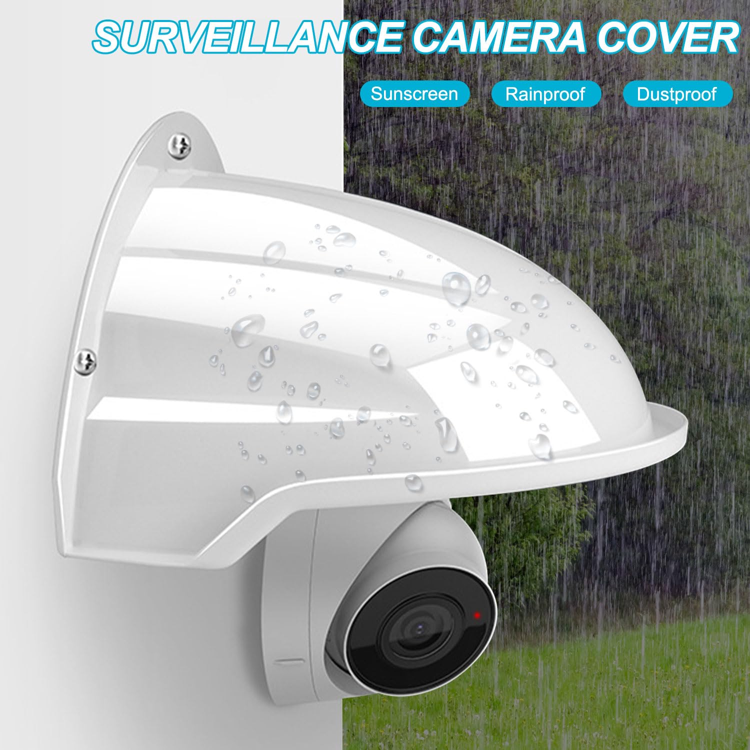 2 Pièces Protection Caméra Extérieure, Boîtier Plastique Résistant aux Intempéries, Moniteur Avec Protection Solaire et Contre la Pluie pour Caméras Bullet et Dome