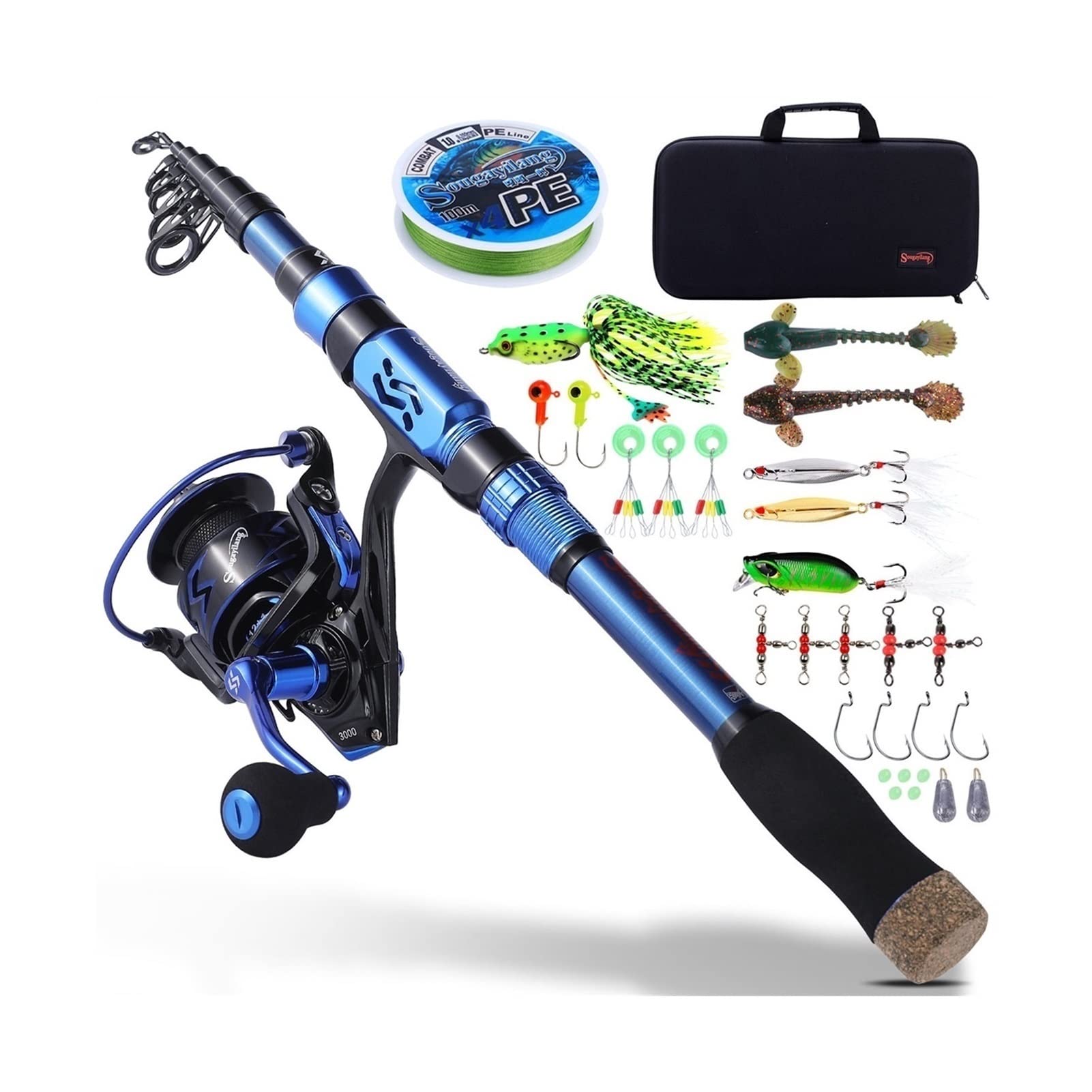 Kit Canna Da Pesca A Mosca Completo – Ultraleggero Con Mulinello In Alluminio, Lenza, Custodia E Accessori – Per Principianti Ed Esperti