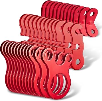 Tent Stakes Tent Rope Tensioner - 36PCS - 3 Type Alloy Camping Tent Guyline Cord Adjuster Combination Camping Gear, Red, ZPSSK36PCS