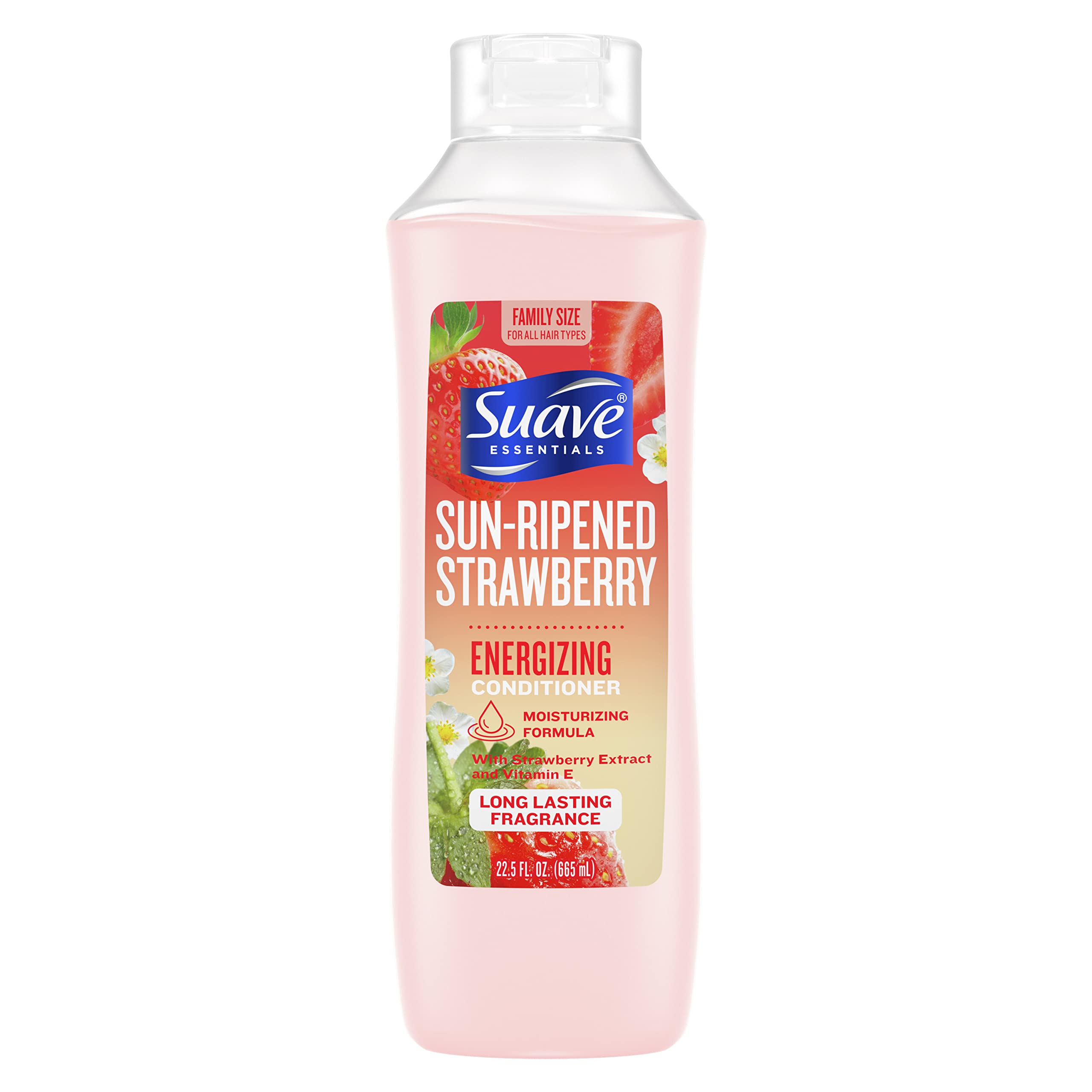 SuaveEssentials Energizing Conditioner, Infused with Strawberry Extract and Vitamin E, Strawberry Hair Conditioner with a Long Lasting Fragrance 22.5 oz