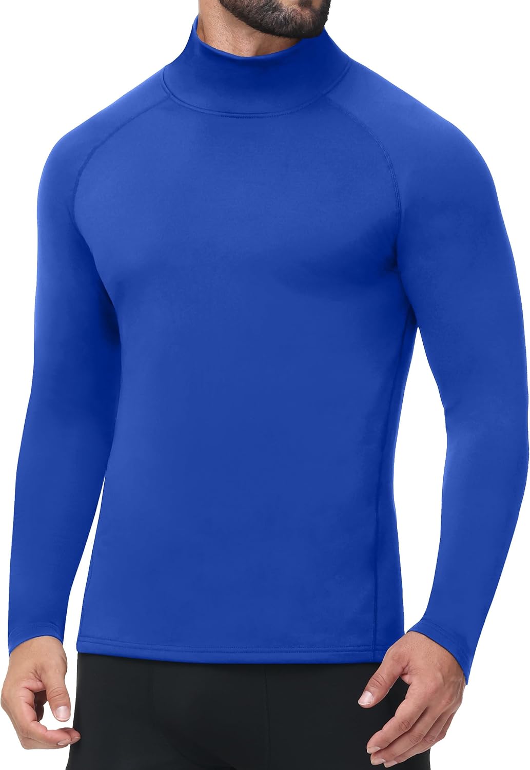 Roadbox Men's Thermal Compression Shirts Mock Turtleneck Long Sleeve, Fleece Lined Undershirt Base Layer for Winter Workout - Image 2