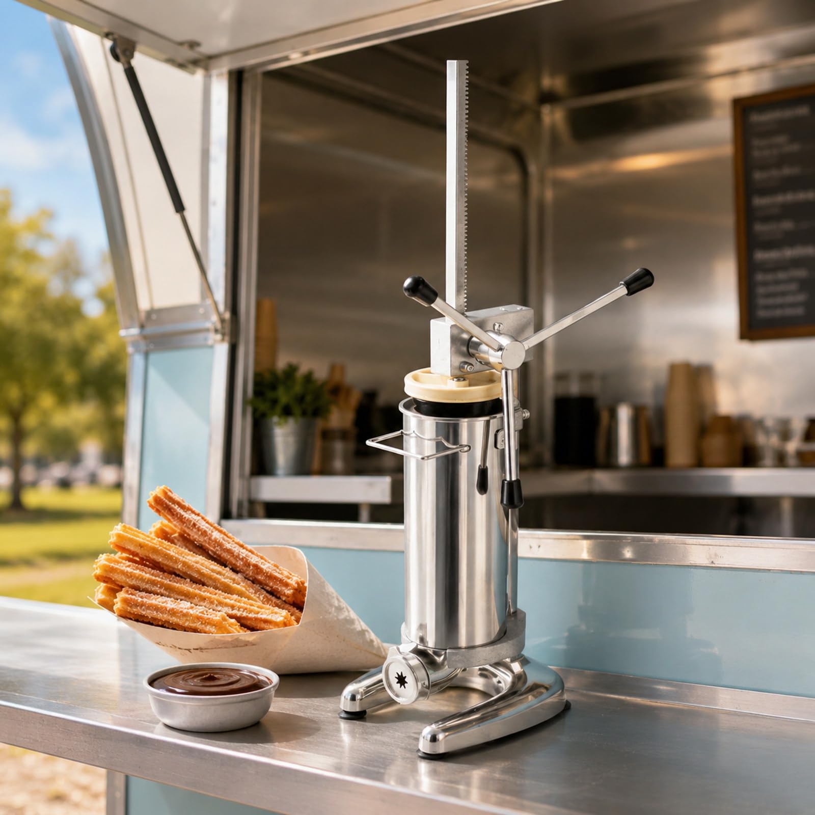 Machine à Churros 3L, Presse Manuelle avec Système à Crémaillère pour Café et Restaurant Pro 3L