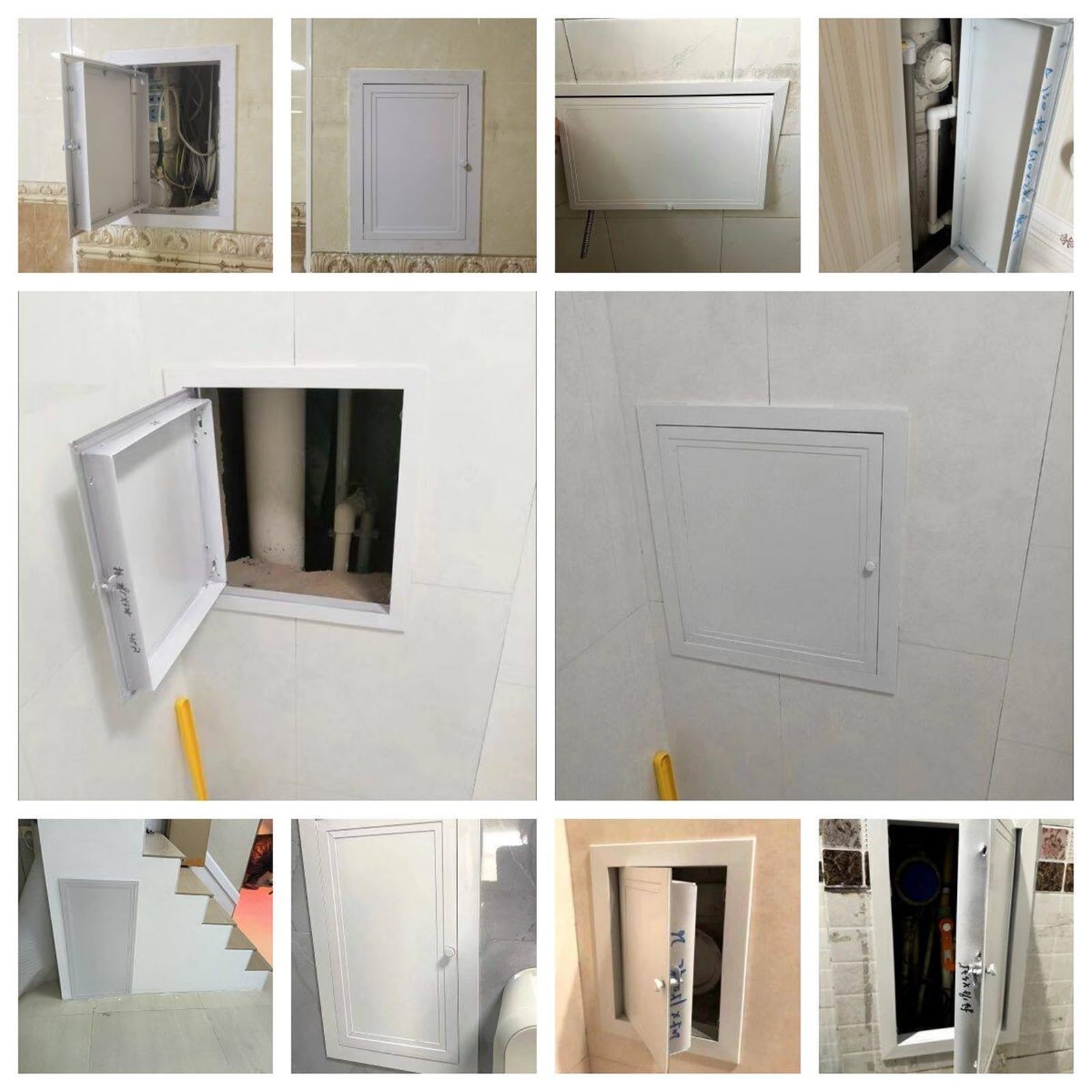 Pannello di accesso per cartongesso, in metallo, per impianti idraulici, impianti idraulici, riscaldamento elettrico, ispezione di riscaldamento, colore bianco, 400 x 700 mm