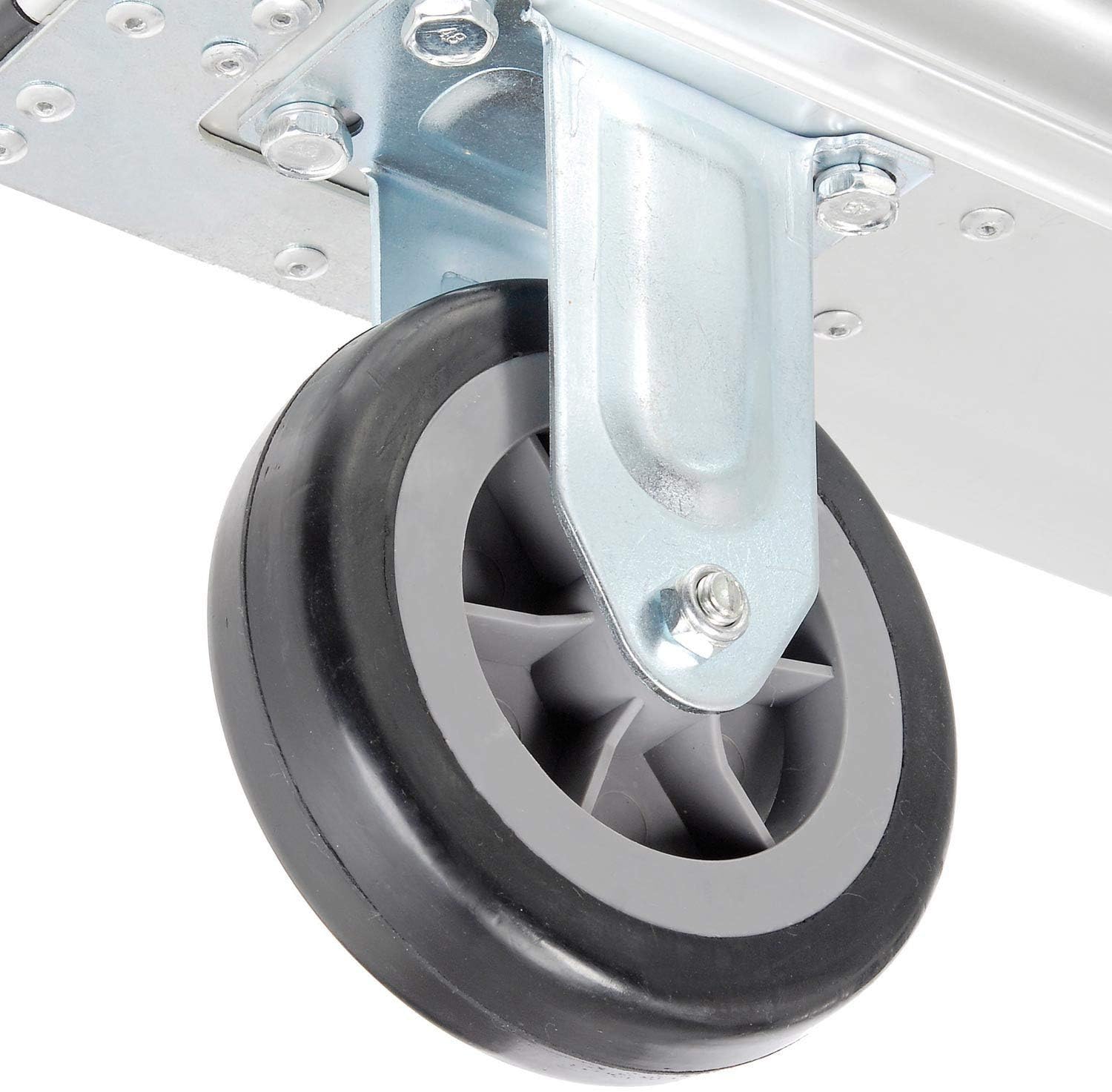 Global Industrial Lightweight Folding Platform Truck, Aluminum, 48" L x 24" W, 600 Lb. Capacity, 2 Swivel & 2 Rigid 5" Rubber Casters, Flatbed Push Cart