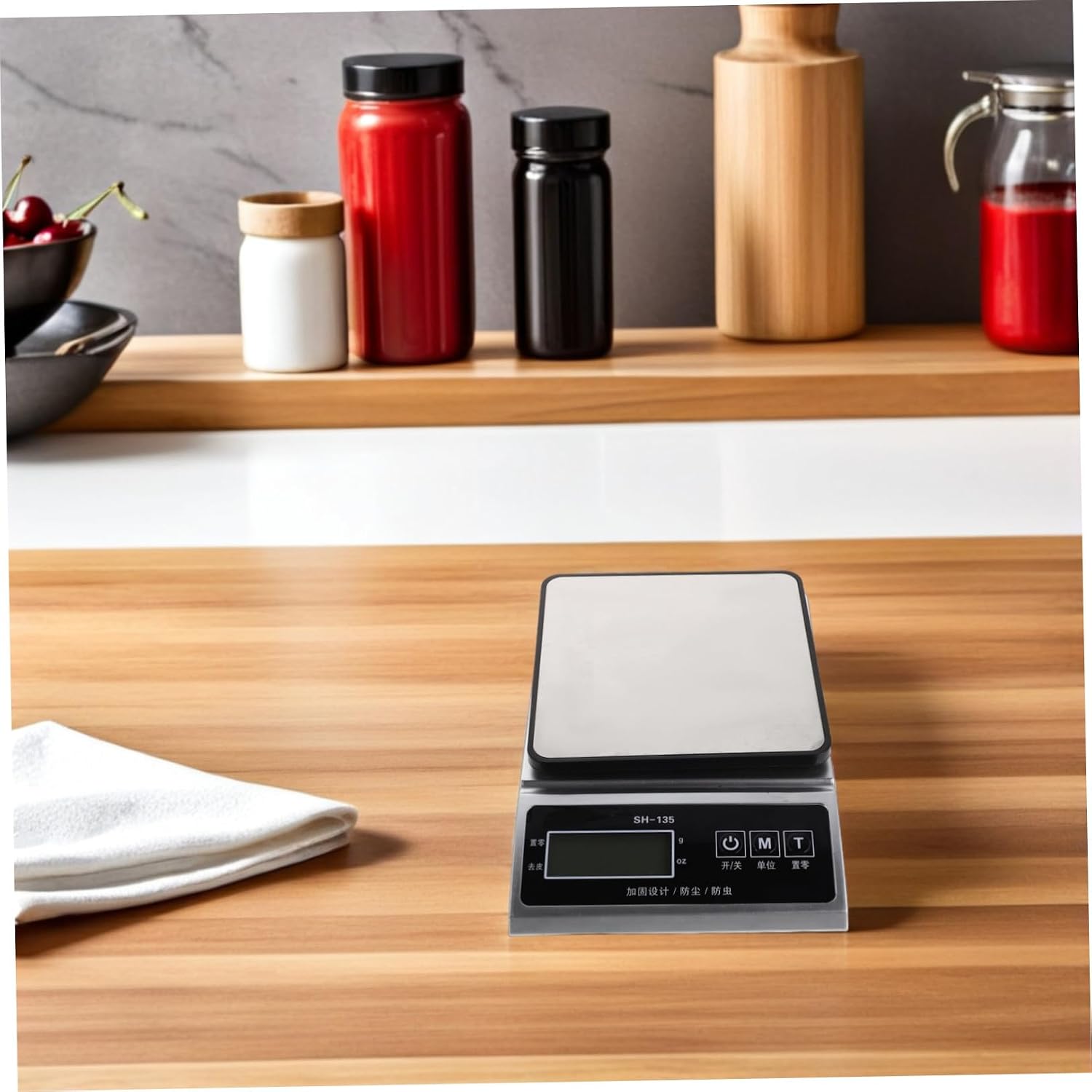 Digital Food Kitchen Scale with 0.1g Accuracy Stainless Steel Portable Kitchen Scale for Meal Prep and Baking Broad Capacity with LCD Display for Daily Home Use