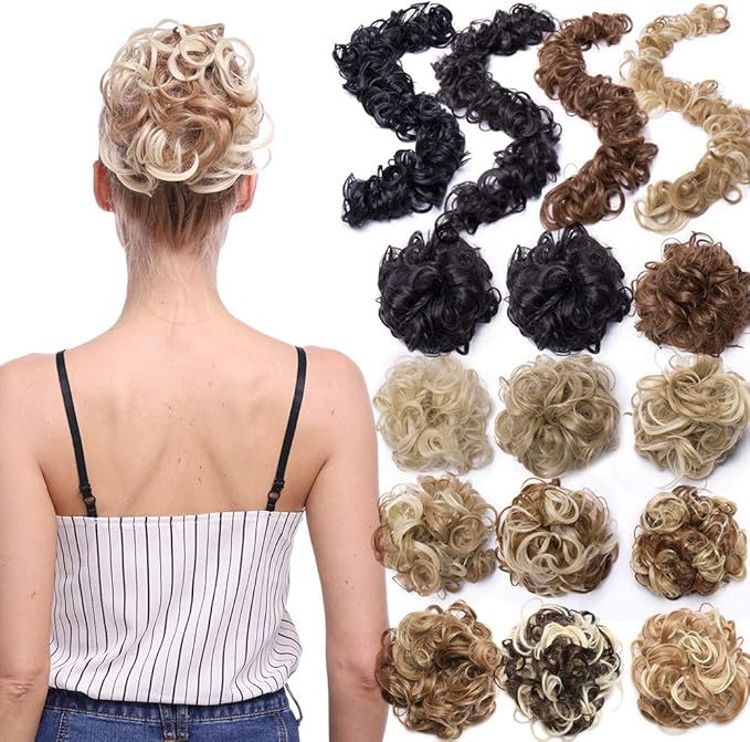 Snoilite Messy Hair Bun Extensions 32 inch Strip Type Bun Chignons