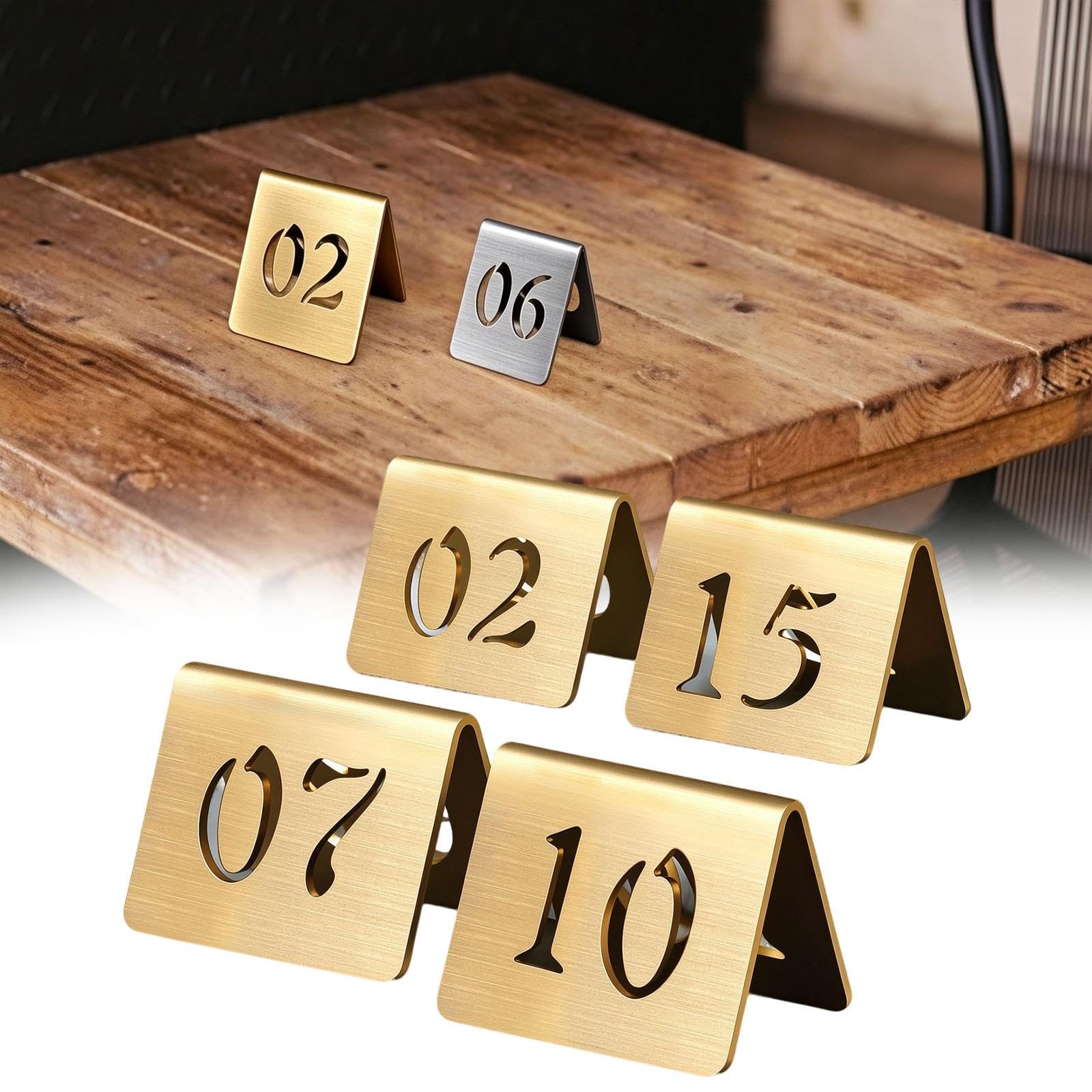 numner Letreros De Números De Mesa De Boda De 6 CM Recortados 1-5 1-10 1-30 1-100, Restaurante De Números De Mesa De Acero Inoxidable(B-1-40)