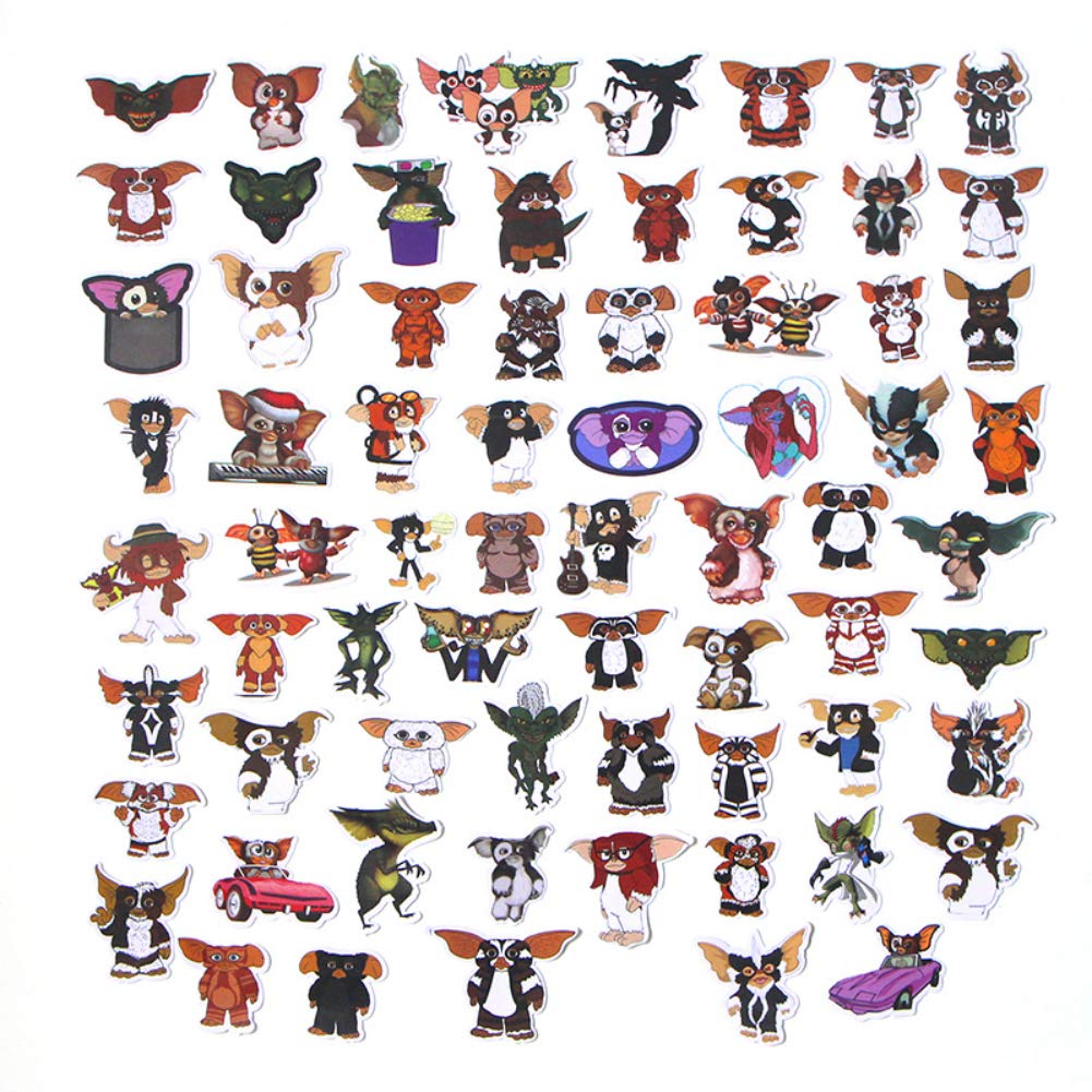 Horror Gremlins Gizmo Themed 66 Piece Character Sticker Decal Set for Kids Adults - Laptop Motorcycle Skateboard Decals