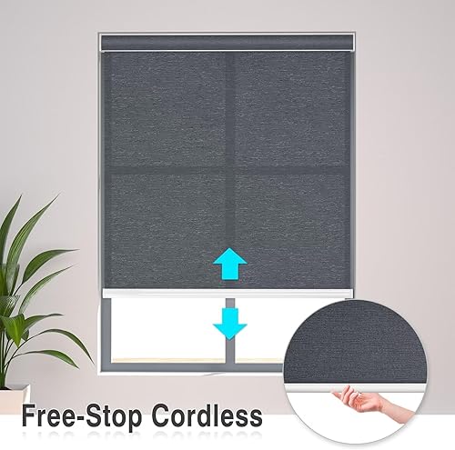 Miniatura 2 de Changshade Persianas enrollables sin cordones con cenefa, filtrantes de luz, oscurecimiento de la habitación, con aislamiento térmico, protección UV