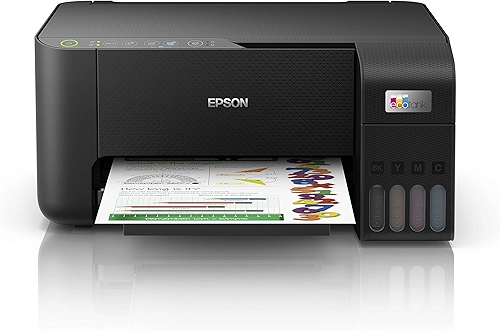 Epson EcoTank L3250 Impressora de tanque de tinta doméstica A4, colorida, impressora 3 em 1 com conectividade WiFi e aplicativo SmartPanel, preta, grande