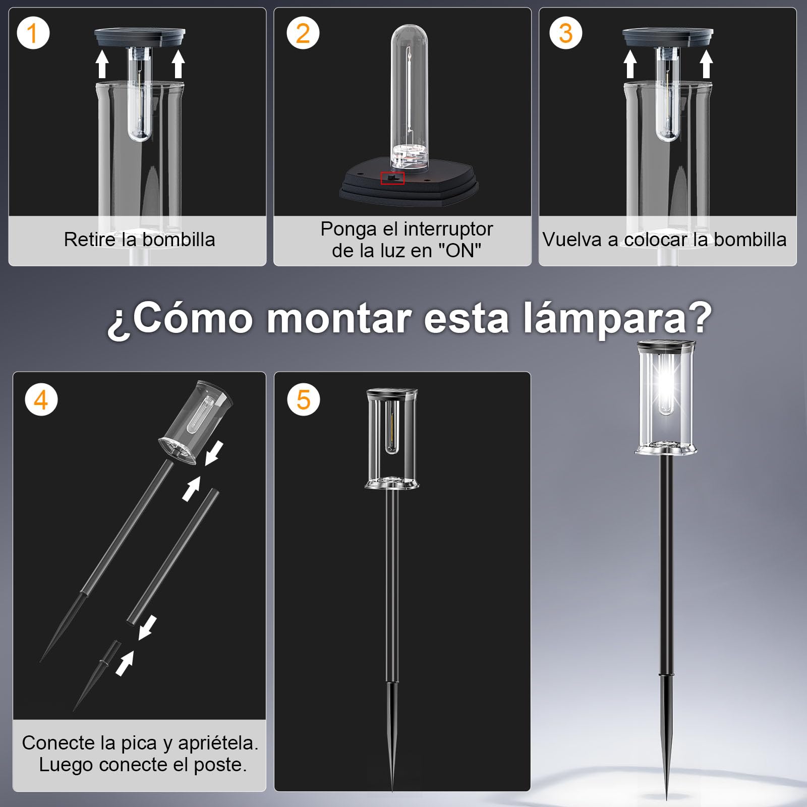 SOLARBABY 12 Pezzi Luci Solari da Giardino Esterno LED Bianco Freddo, Giardino Solari da IP65 Accensione Automatica, Illuminazione Funzionale per Vialetto, Percorso, Giardino e Cortile