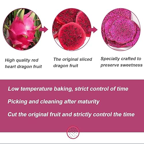 Miniatura 7 de Rebanadas de fruta del dragón, rodajas de fruta de dragón secas, corazón rojo fruta del dragón asado a baja temperatura, pitaya seca, embalaje