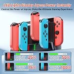 Switch Controller Charger Dock Station Compatible with Nintendo Switch & OLED Model Joy-con, Switch Charging Dock Support to Charge 6 Joycons & LED Indicator for Interactive Gaming Figures