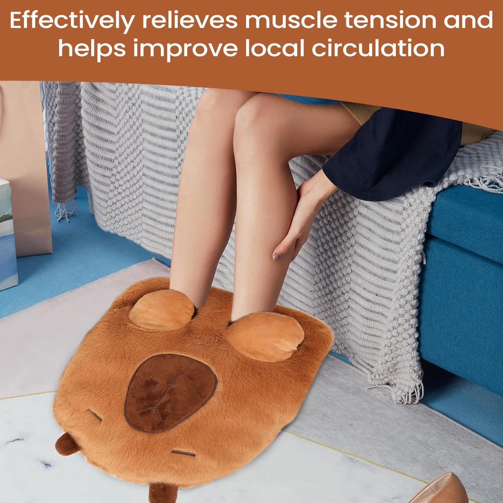 Scaldapiedi Elettrico 2 in 1 Scaldamani e Scaldapiedi | Cuscinetto Riscaldante a Forma Animale Peluche 3 Livelli Calore Piedi Per Quotidiano, Inverno, Donne, Uomini, Scaldapiedi