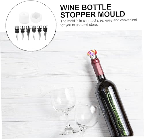 Miniatura 9 de SEWACC 3 juegos de moldes de corcho de vino de silicona, tapones de vino, moldes de silicona para decoración de vino, moldes de resina epoxi, moldes