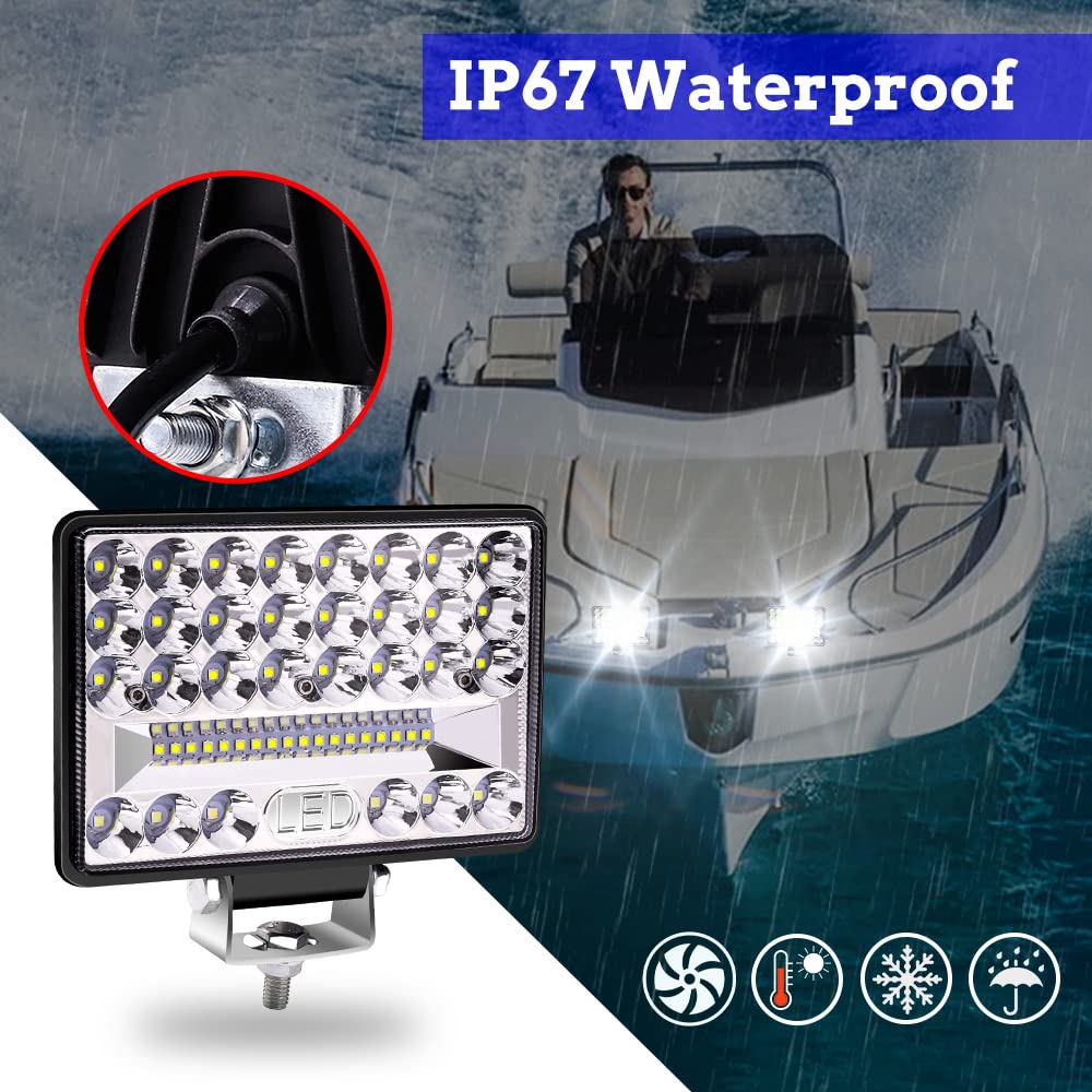 1 Par Faro Trabajo LED Focos de Coche 12V 6 Pulgadas 172W Focos LED Tractor 12V 24V Off-road Foco de Trabajo LED Faros Adicionales Luz de Niebla de Conducción IP67 per Off-Road SUV UTV ATV Camión