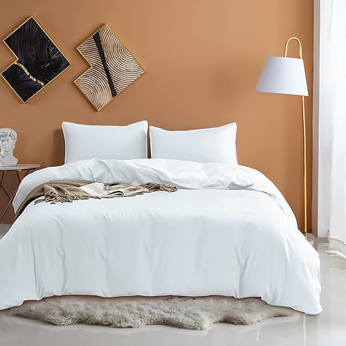 Funda de edredón 100% rayón derivado de bambú, funda de edredón lujosamente suave, juego de 3 piezas de 90 x 92 pulgadas, funda de edredón