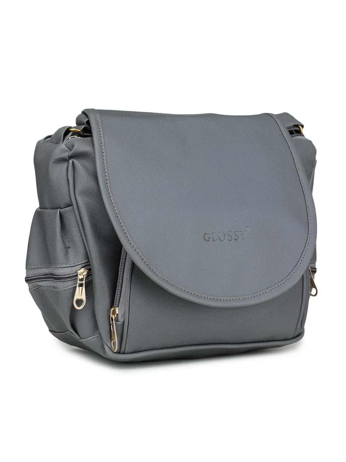 GLOSSY Girls' Sling Bag With 4 Zip Compartments/Women Sling Bag/Travel Sling Bag/Sling Bag Gift/Fashion Adjustable Crossbody Sling Bag/Multi Compartments sling bag offers donot miss