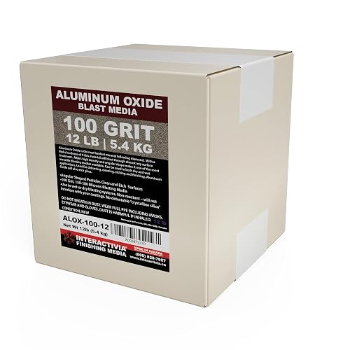 #100 Aluminum Oxide - 12 LBS - Medium Premium Long-Lasting Sand Blasting Media, High Abrasive Force Sand Blaster Sand for Metal, Glass, Stone or Wood, Sandblasters, Blasting Cabinet, Blasting Guns